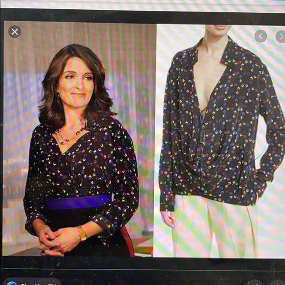 NWT Derek Lam Cuneiform-Print Drape Blouse - Picture 7 of 8